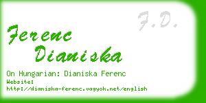 ferenc dianiska business card